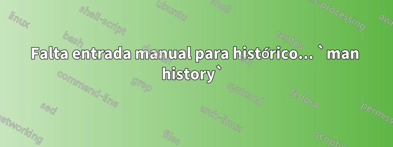 Falta entrada manual para histórico... `man history` 