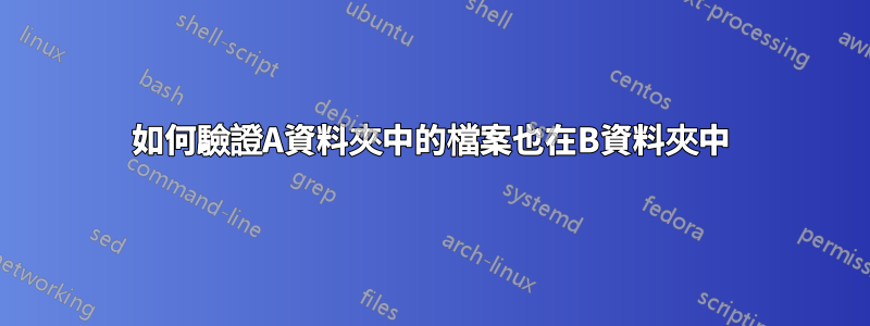 如何驗證A資料夾中的檔案也在B資料夾中