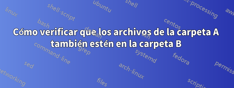 Cómo verificar que los archivos de la carpeta A también estén en la carpeta B