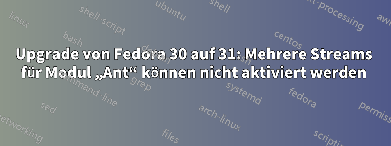 Upgrade von Fedora 30 auf 31: Mehrere Streams für Modul „Ant“ können nicht aktiviert werden