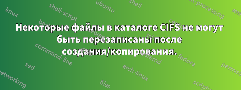 Некоторые файлы в каталоге CIFS не могут быть перезаписаны после создания/копирования.