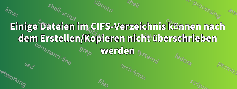 Einige Dateien im CIFS-Verzeichnis können nach dem Erstellen/Kopieren nicht überschrieben werden