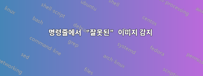 명령줄에서 "잘못된" 이미지 감지