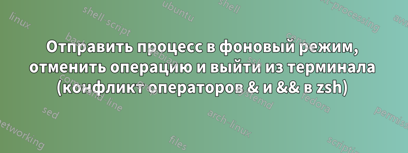 Отправить процесс в фоновый режим, отменить операцию и выйти из терминала (конфликт операторов & и && в zsh)