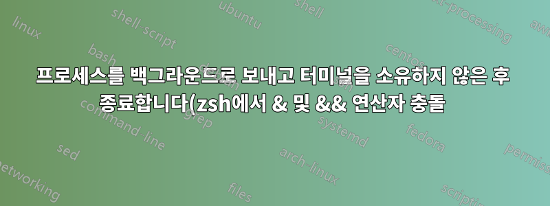 프로세스를 백그라운드로 보내고 터미널을 소유하지 않은 후 종료합니다(zsh에서 & 및 && 연산자 충돌).
