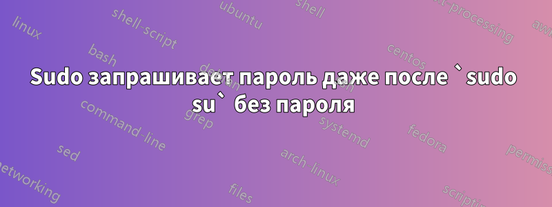 Sudo запрашивает пароль даже после `sudo su` без пароля