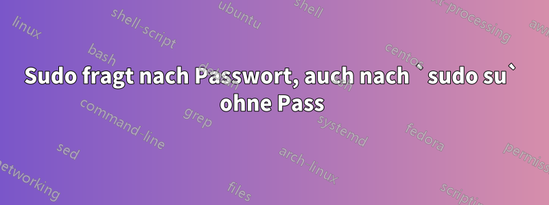 Sudo fragt nach Passwort, auch nach `sudo su` ohne Pass