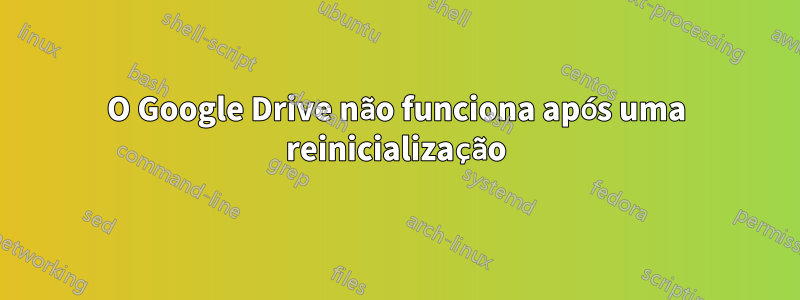 O Google Drive não funciona após uma reinicialização