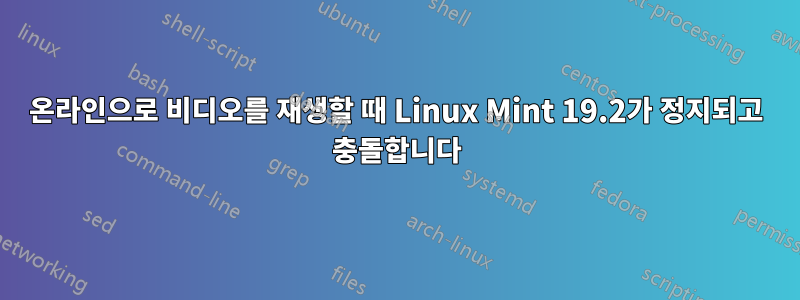 온라인으로 비디오를 재생할 때 Linux Mint 19.2가 정지되고 충돌합니다