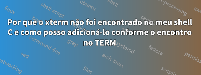 Por que o xterm não foi encontrado no meu shell C e como posso adicioná-lo conforme o encontro no TERM