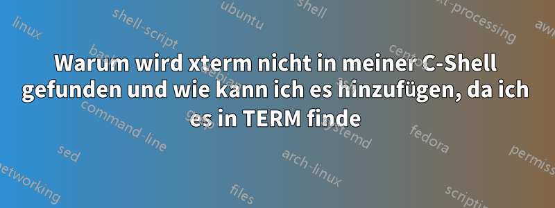 Warum wird xterm nicht in meiner C-Shell gefunden und wie kann ich es hinzufügen, da ich es in TERM finde