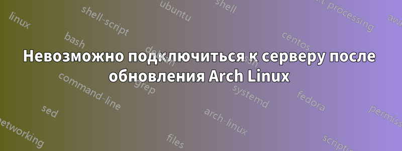 Невозможно подключиться к серверу после обновления Arch Linux