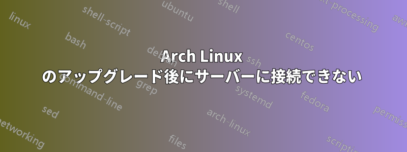 Arch Linux のアップグレード後にサーバーに接続できない