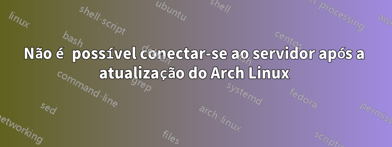 Não é possível conectar-se ao servidor após a atualização do Arch Linux