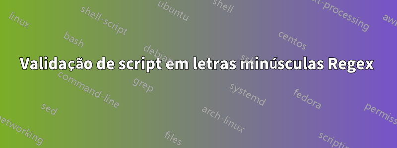 Validação de script em letras minúsculas Regex