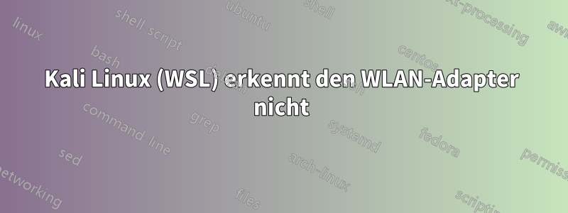 Kali Linux (WSL) erkennt den WLAN-Adapter nicht