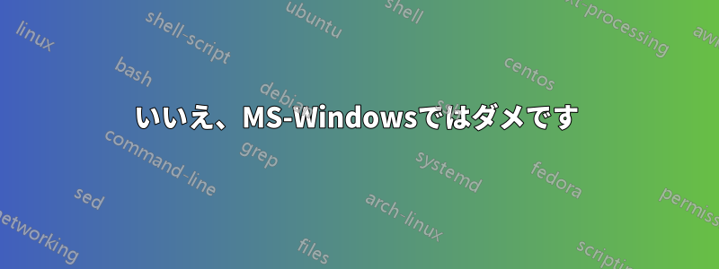 いいえ、MS-Windowsではダメです