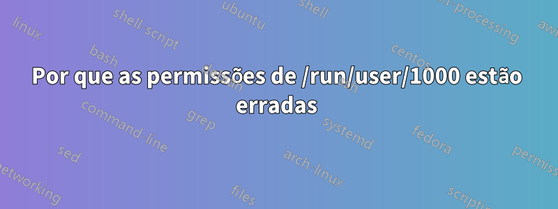 Por que as permissões de /run/user/1000 estão erradas