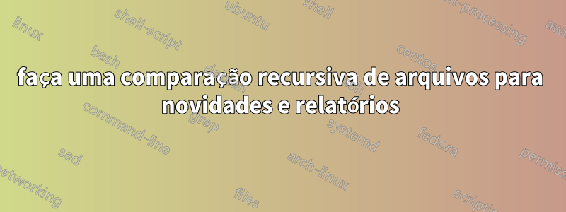 faça uma comparação recursiva de arquivos para novidades e relatórios