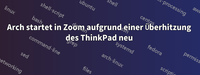 Arch startet in Zoom aufgrund einer Überhitzung des ThinkPad neu