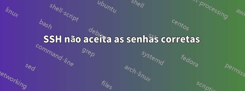 SSH não aceita as senhas corretas