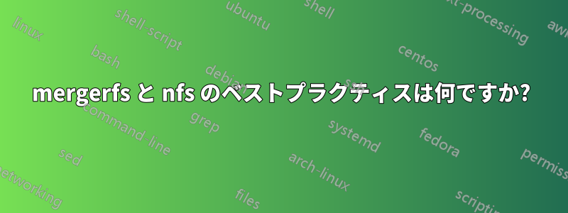 mergerfs と nfs のベストプラクティスは何ですか?