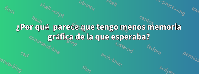 ¿Por qué parece que tengo menos memoria gráfica de la que esperaba?