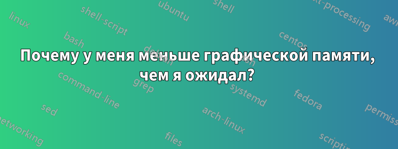 Почему у меня меньше графической памяти, чем я ожидал?