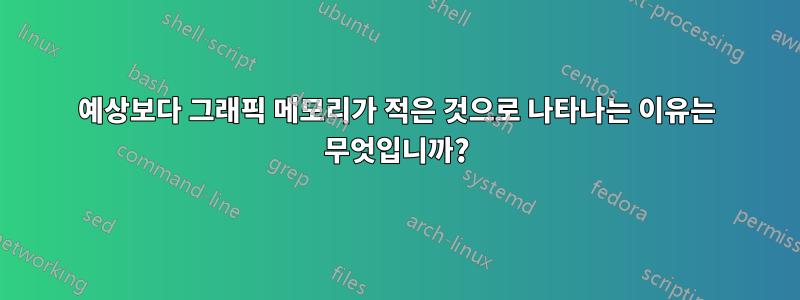 예상보다 그래픽 메모리가 적은 것으로 나타나는 이유는 무엇입니까?