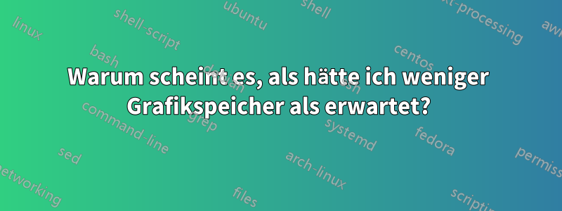 Warum scheint es, als hätte ich weniger Grafikspeicher als erwartet?