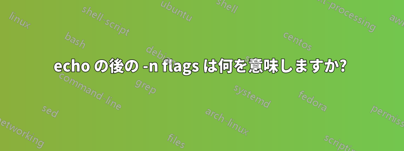 echo の後の -n flags は何を意味しますか?