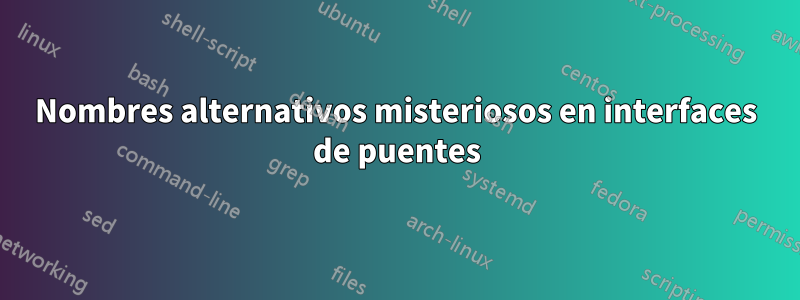 Nombres alternativos misteriosos en interfaces de puentes