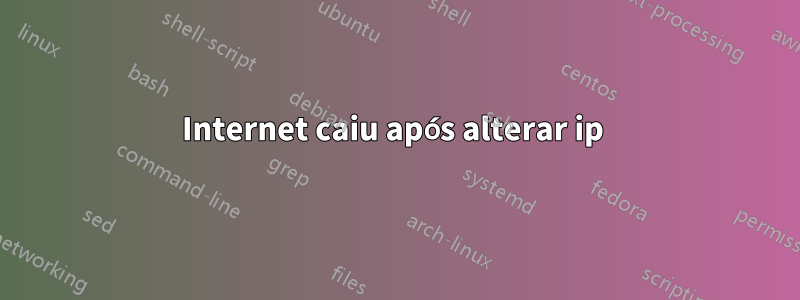 Internet caiu após alterar ip 