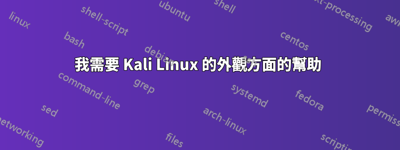 我需要 Kali Linux 的外觀方面的幫助