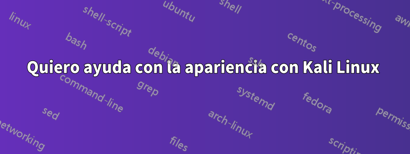 Quiero ayuda con la apariencia con Kali Linux