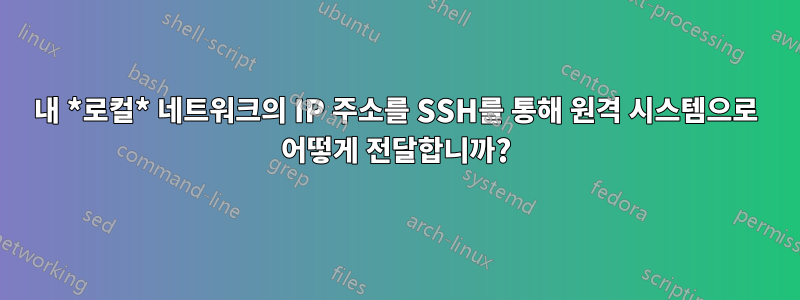 내 *로컬* 네트워크의 IP 주소를 SSH를 통해 원격 시스템으로 어떻게 전달합니까?