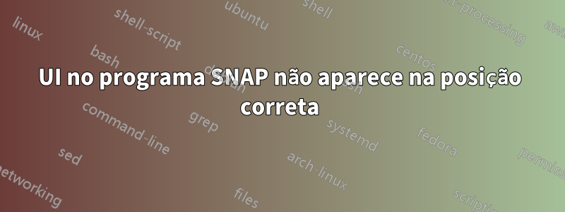 UI no programa SNAP não aparece na posição correta