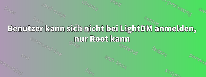 Benutzer kann sich nicht bei LightDM anmelden, nur Root kann