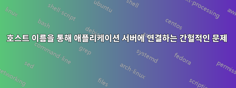 호스트 이름을 통해 애플리케이션 서버에 연결하는 간헐적인 문제