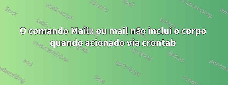 O comando Mailx ou mail não inclui o corpo quando acionado via crontab