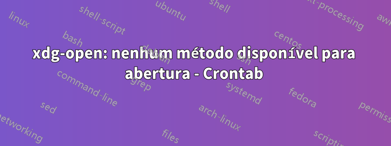 xdg-open: nenhum método disponível para abertura - Crontab