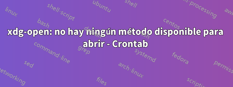 xdg-open: no hay ningún método disponible para abrir - Crontab