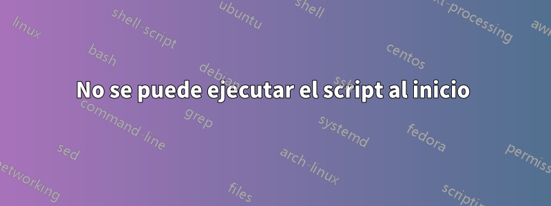 No se puede ejecutar el script al inicio