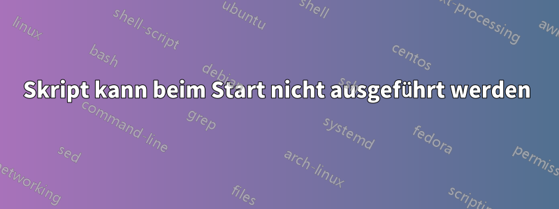 Skript kann beim Start nicht ausgeführt werden