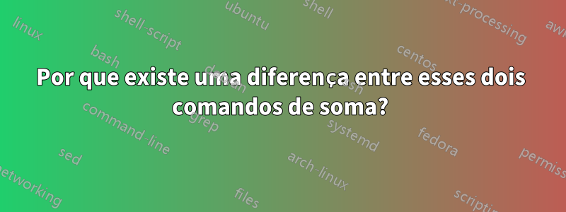 Por que existe uma diferença entre esses dois comandos de soma?