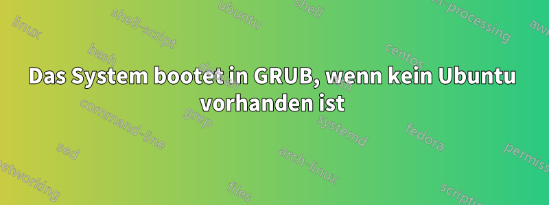 Das System bootet in GRUB, wenn kein Ubuntu vorhanden ist