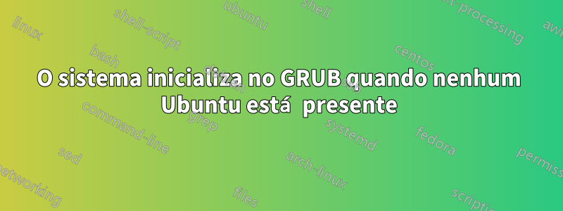 O sistema inicializa no GRUB quando nenhum Ubuntu está presente