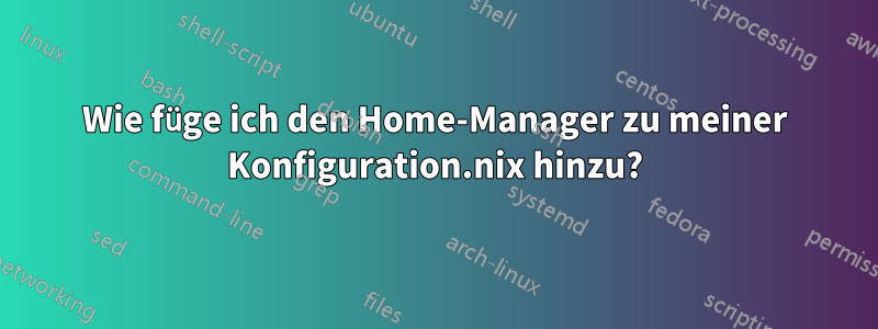 Wie füge ich den Home-Manager zu meiner Konfiguration.nix hinzu?