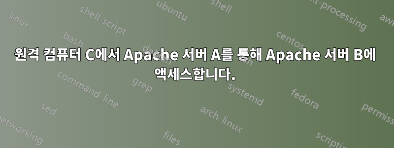 원격 컴퓨터 C에서 Apache 서버 A를 통해 Apache 서버 B에 액세스합니다.