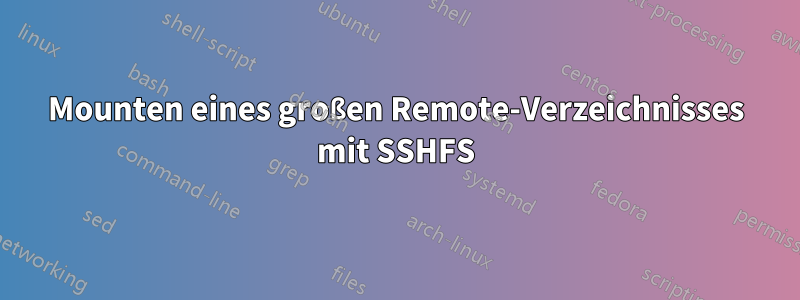 Mounten eines großen Remote-Verzeichnisses mit SSHFS